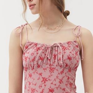Motel Kariel Floral Tie-Front Mini Dress